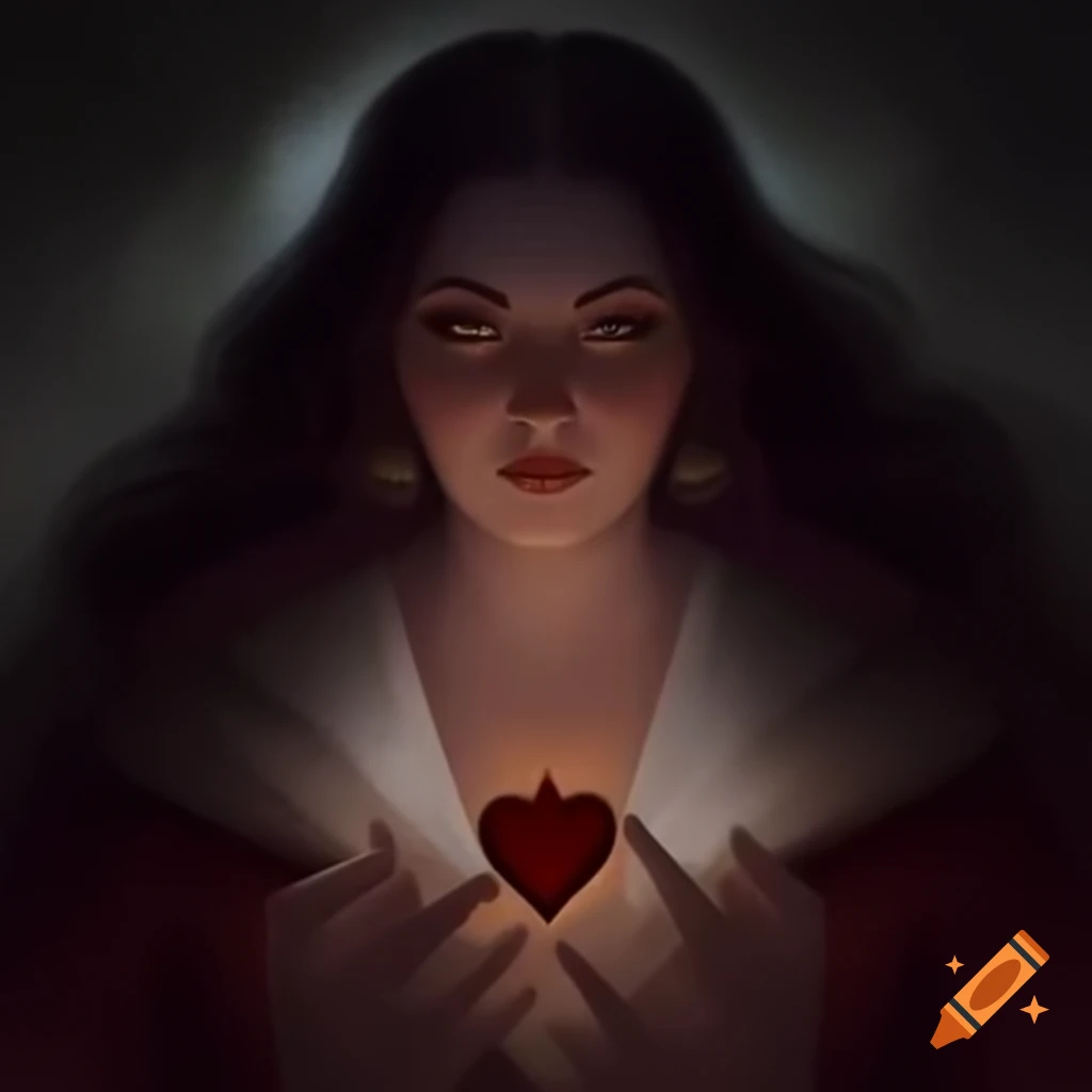 Tarot card reader with dark hair and slight overweight appearance