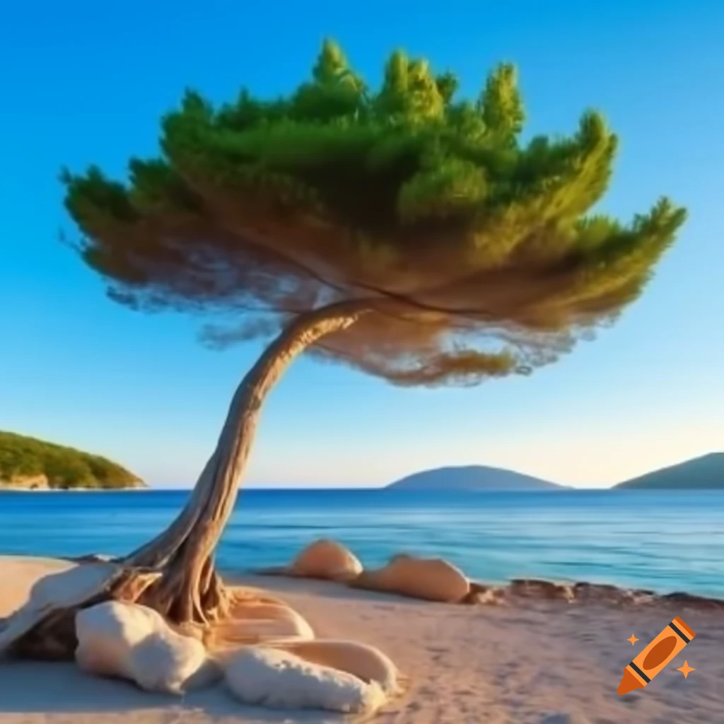 Scenic view of a tree by the Croatian sea