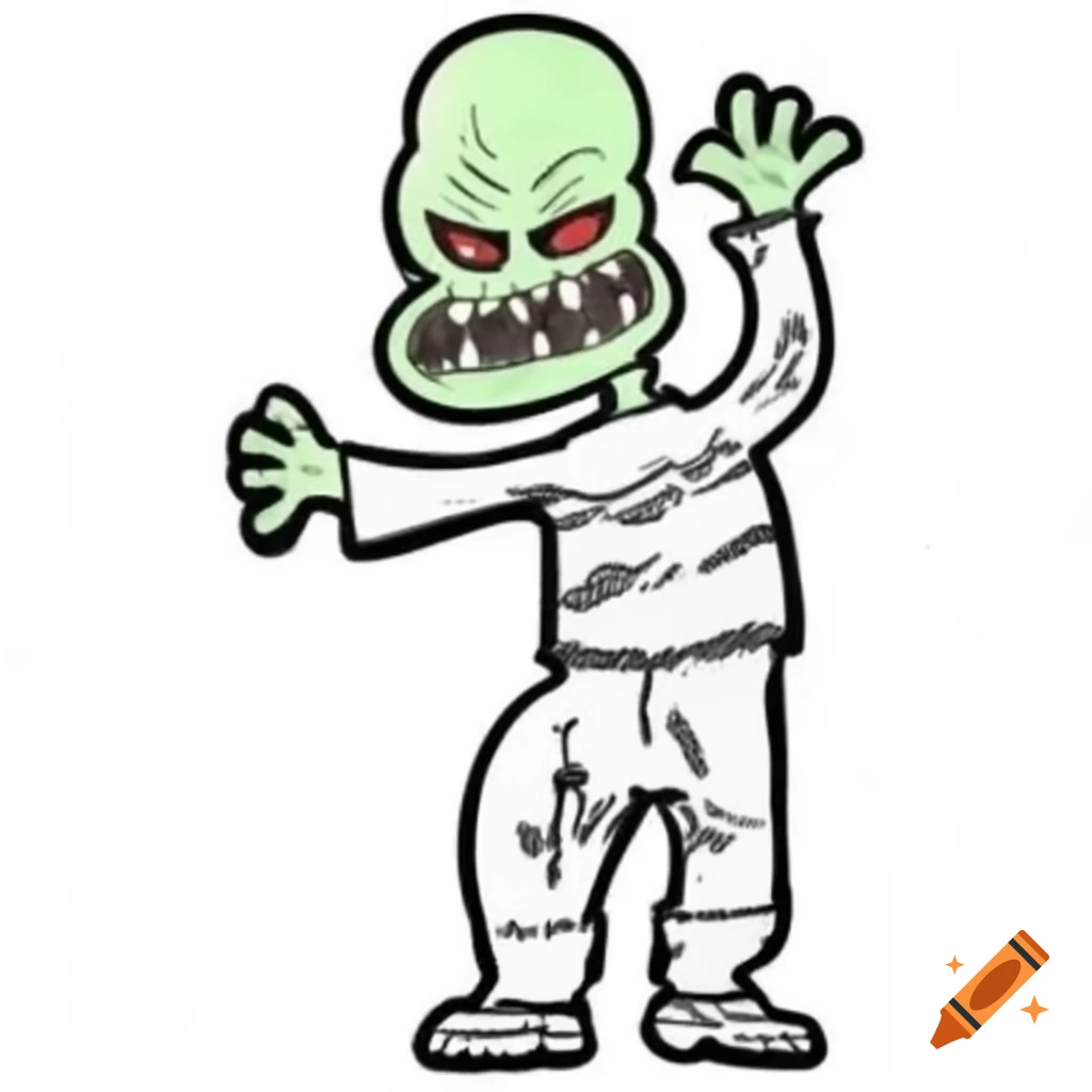 Cartoon sketch of a zombie