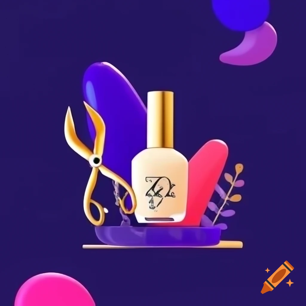 Logo design for Zoharot by Zoey.k featuring nail polish bottle, scissors, and long hair in vibrant colors