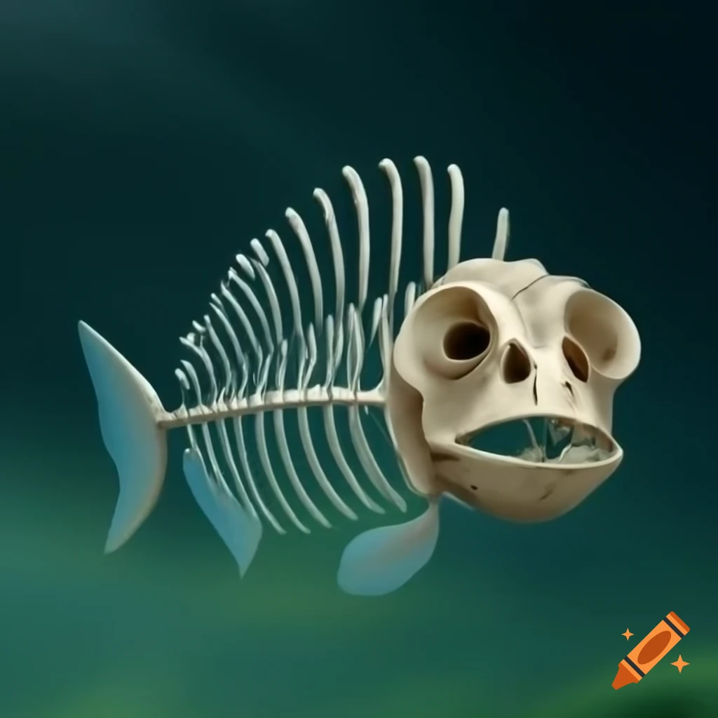 Fish skeleton illustration