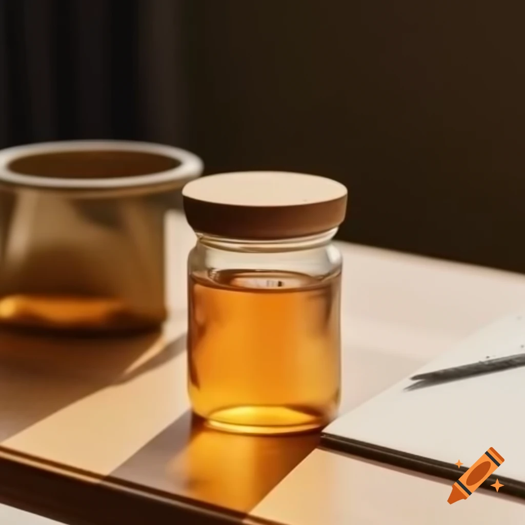 Glass jar placed on a wooden table