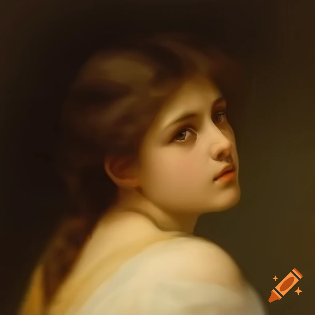 Young woman of Swedish-Tunisian descent illustrated in classic art styles
