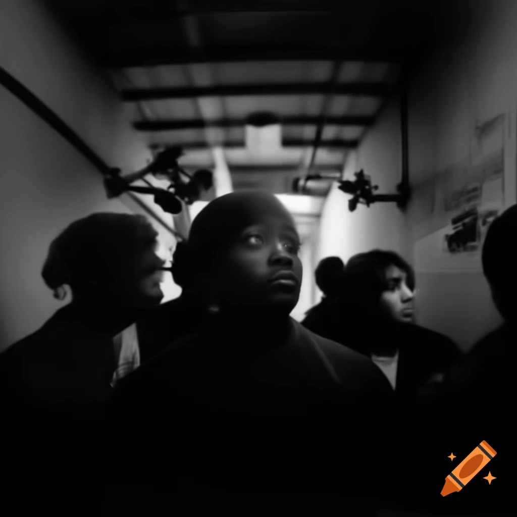 CCTV footage of silhouettes in dark alley, VHS style
