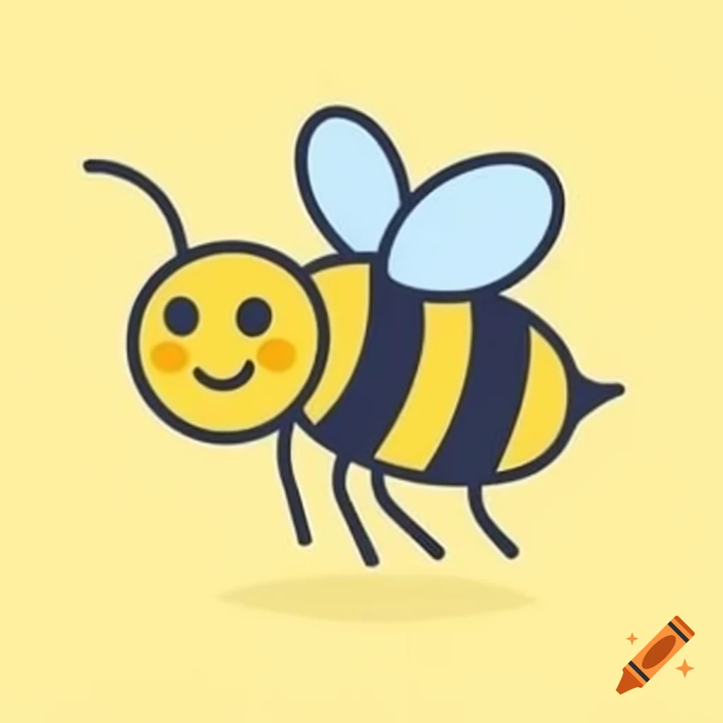 Minimalist bee mascot design