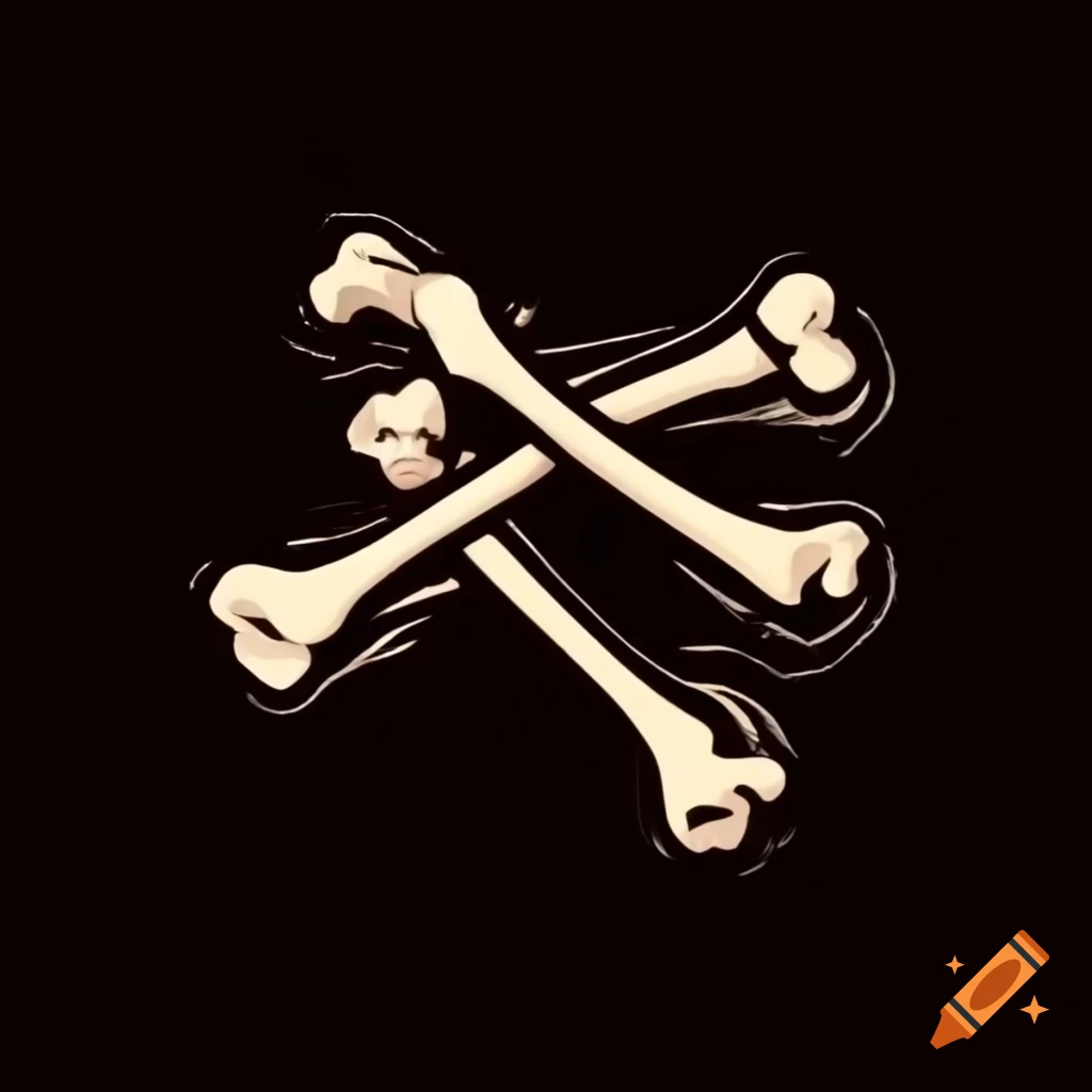 Dog bones in sepia tone on black background