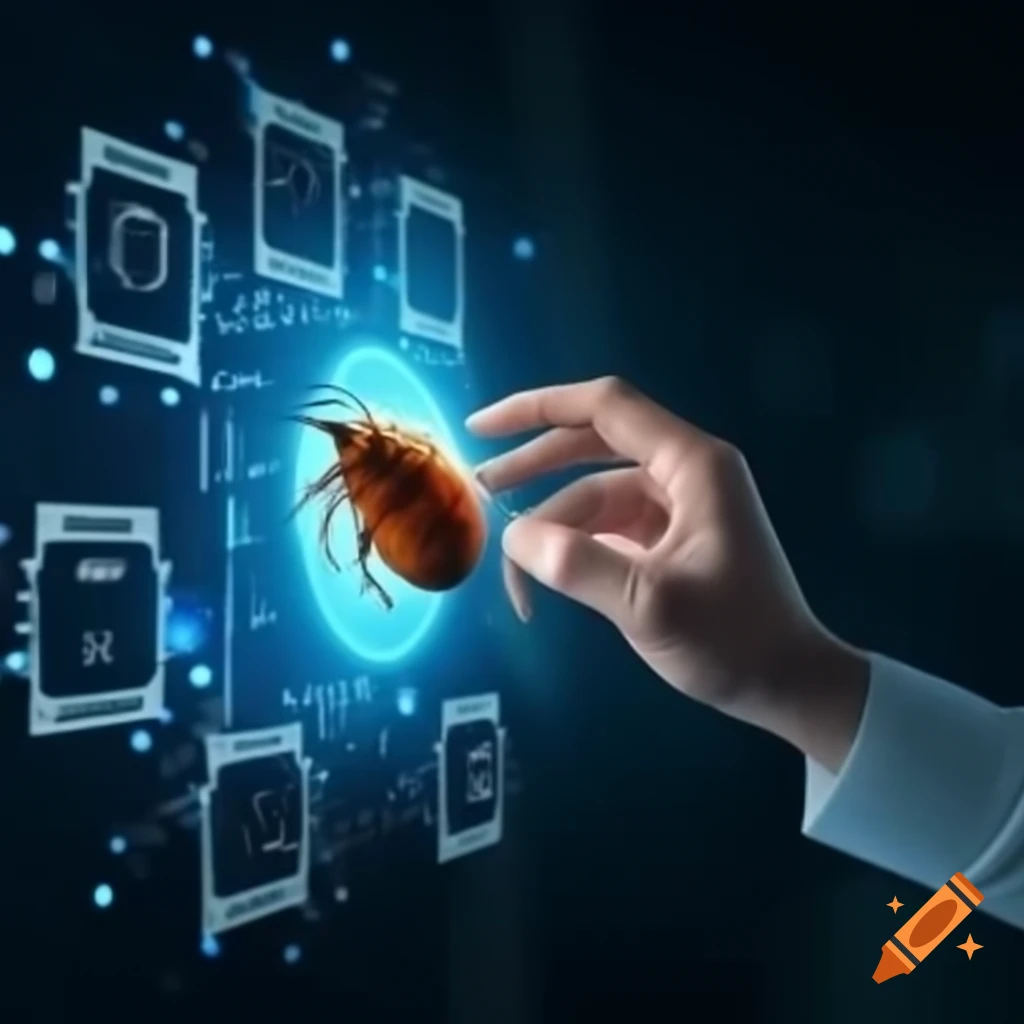 Information technology engineer using phaser to eliminate network bug