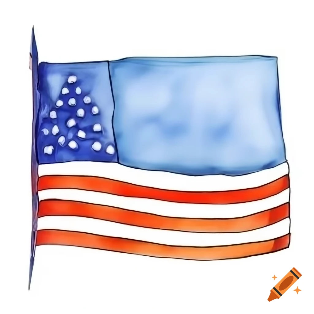 Conceptual design of a fictional country flag divided into five regions