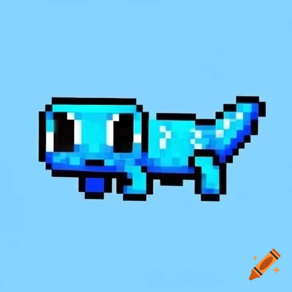 Pixelated Blue Tokay gecko in 8-bit style