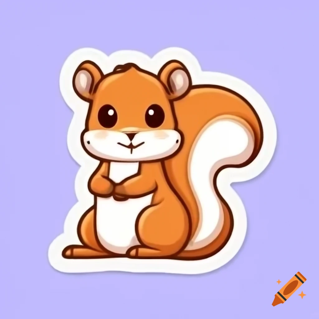 Cute squirrel sticker design