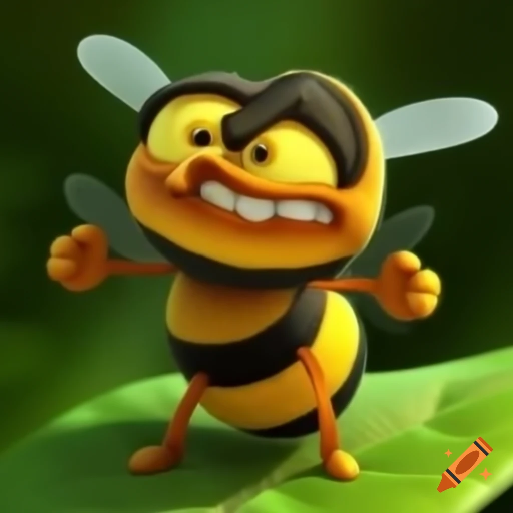 Angry hunter bee