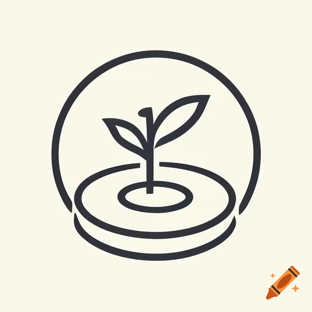 Minimalistic logo with small plant symbolizing woodworking and laser engraving