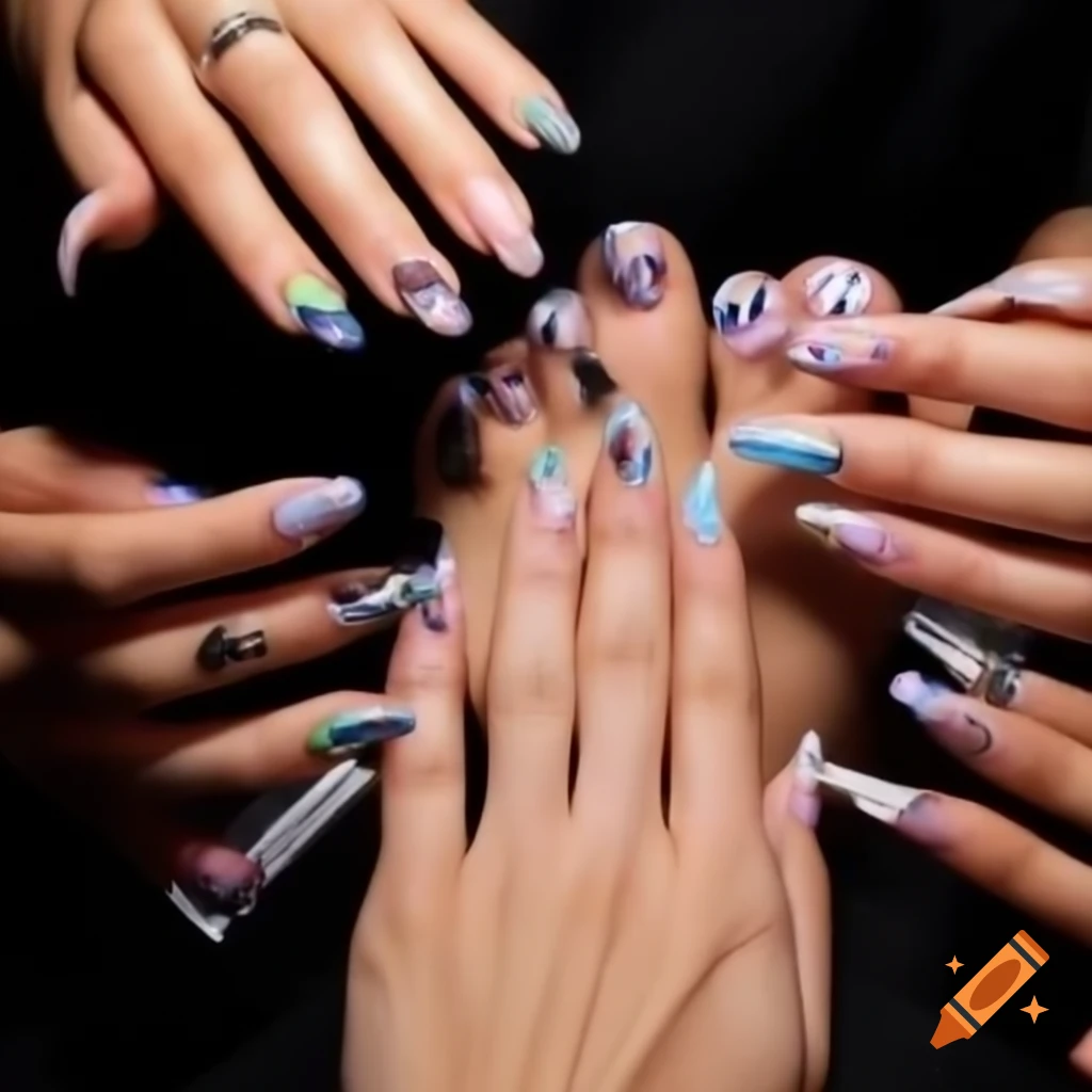 Professional nail course class setting focused on nail pathology and art
