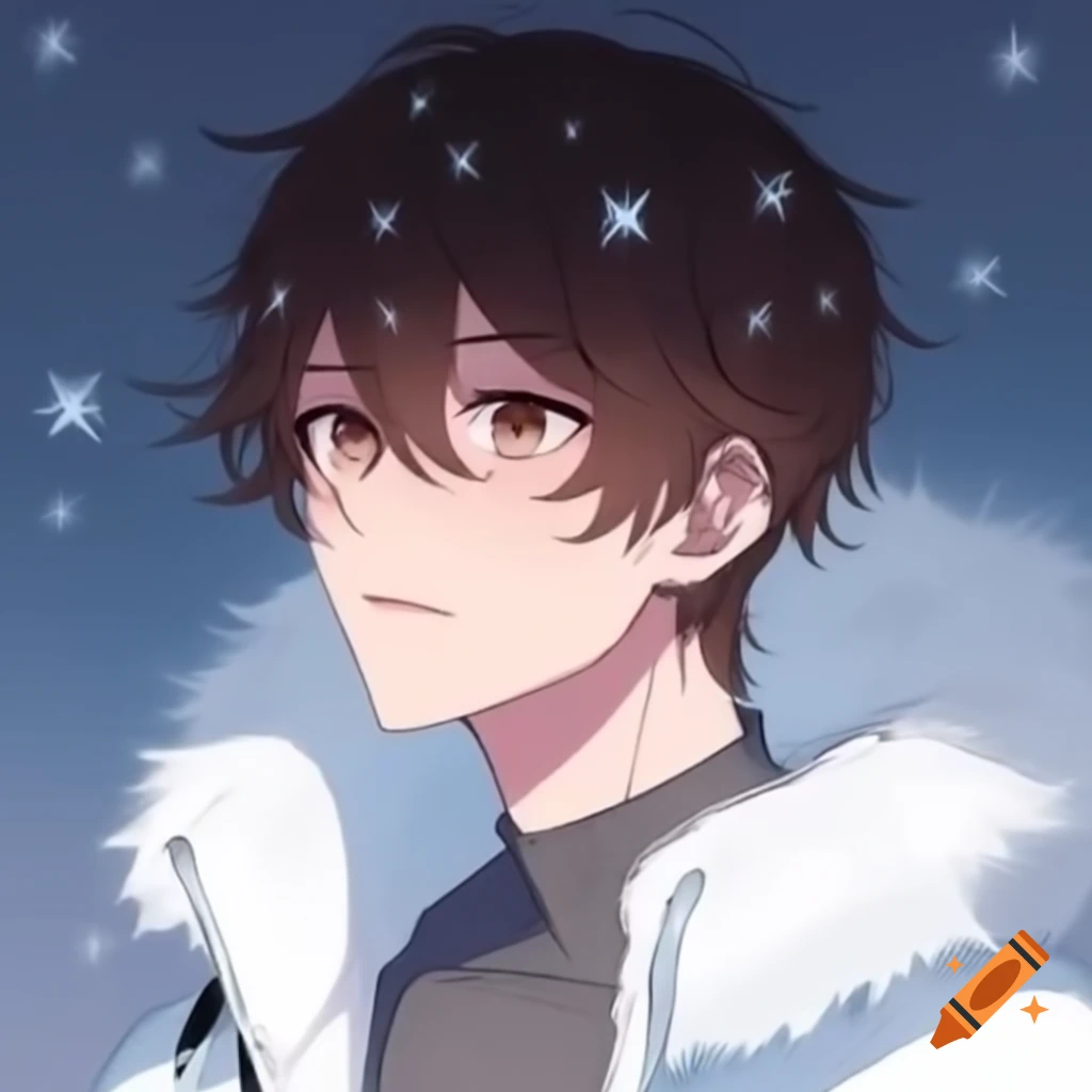 Anime character, young man in winter jacket with a complex personality