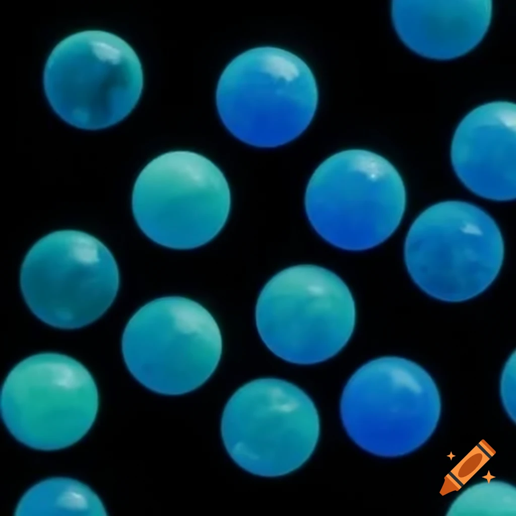 Chromatographic resin beads viewed under a microscope