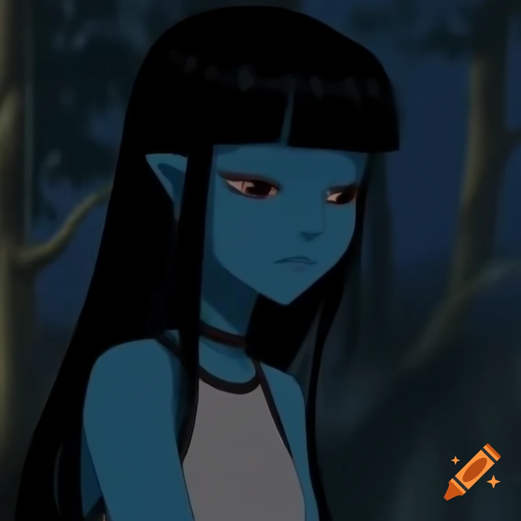 Anime character with dark skin