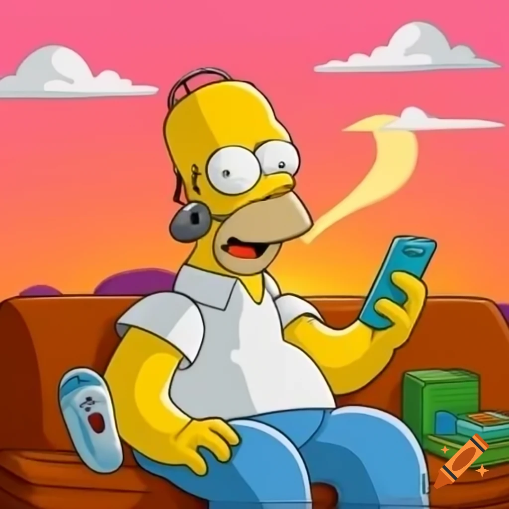 Homero Simpson talking on the phone wearing a towel