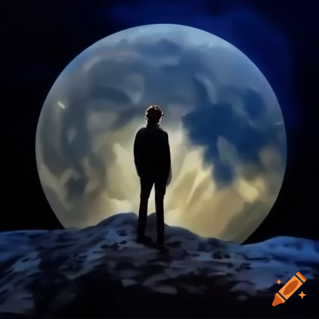 Astronaut standing on the moon's surface