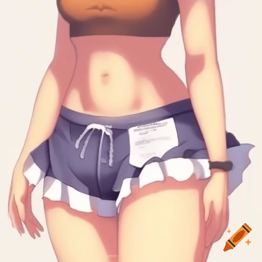 Anime character with brown double ponytails wearing shorts and top