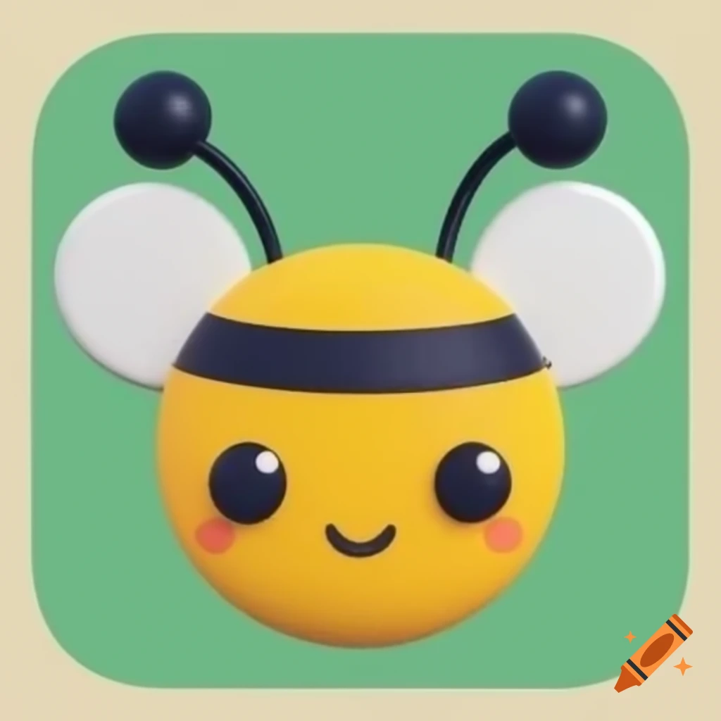 Friendly bee head logo design
