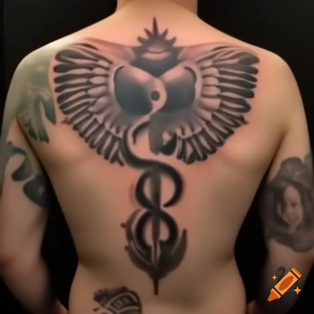 Tattoo design symbolizing neighborhood hero, peace, loyalty, money, and family