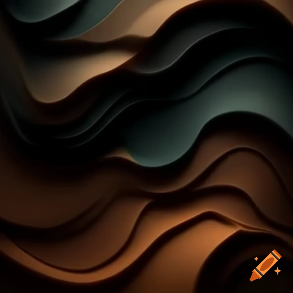 Wavy abstract art piece in neutral colors and dark academia palette, high resolution