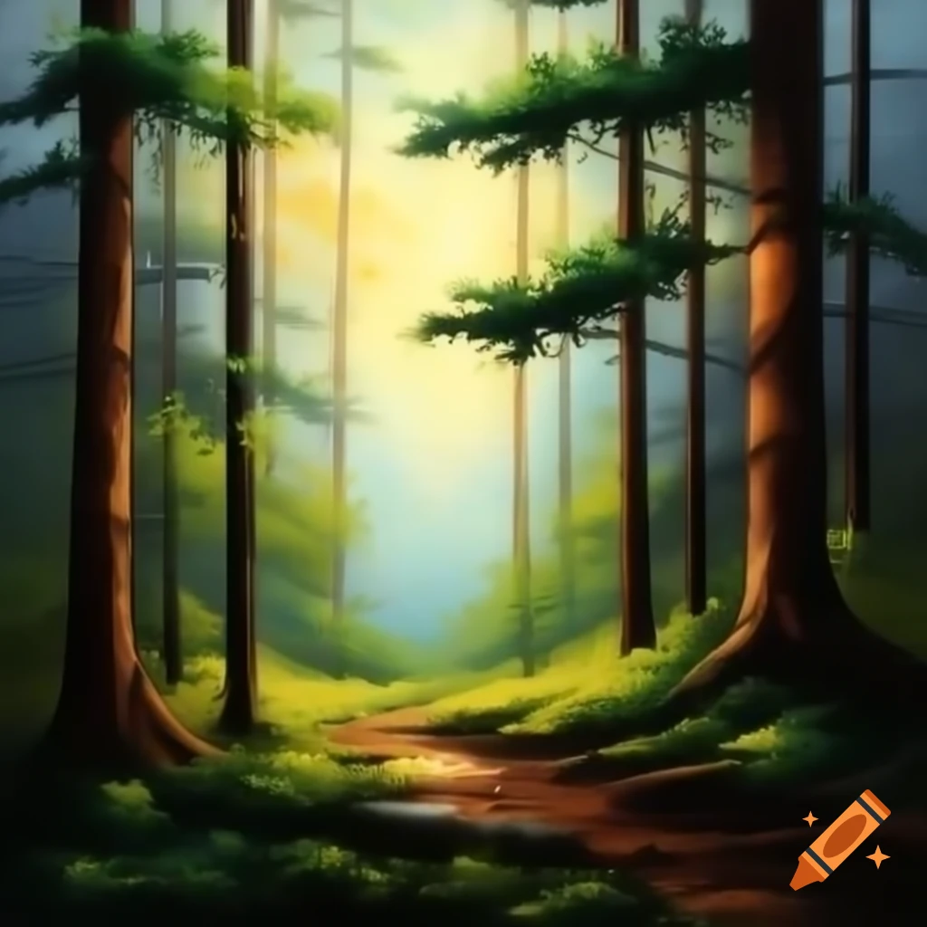 Lush forest with dense greenery