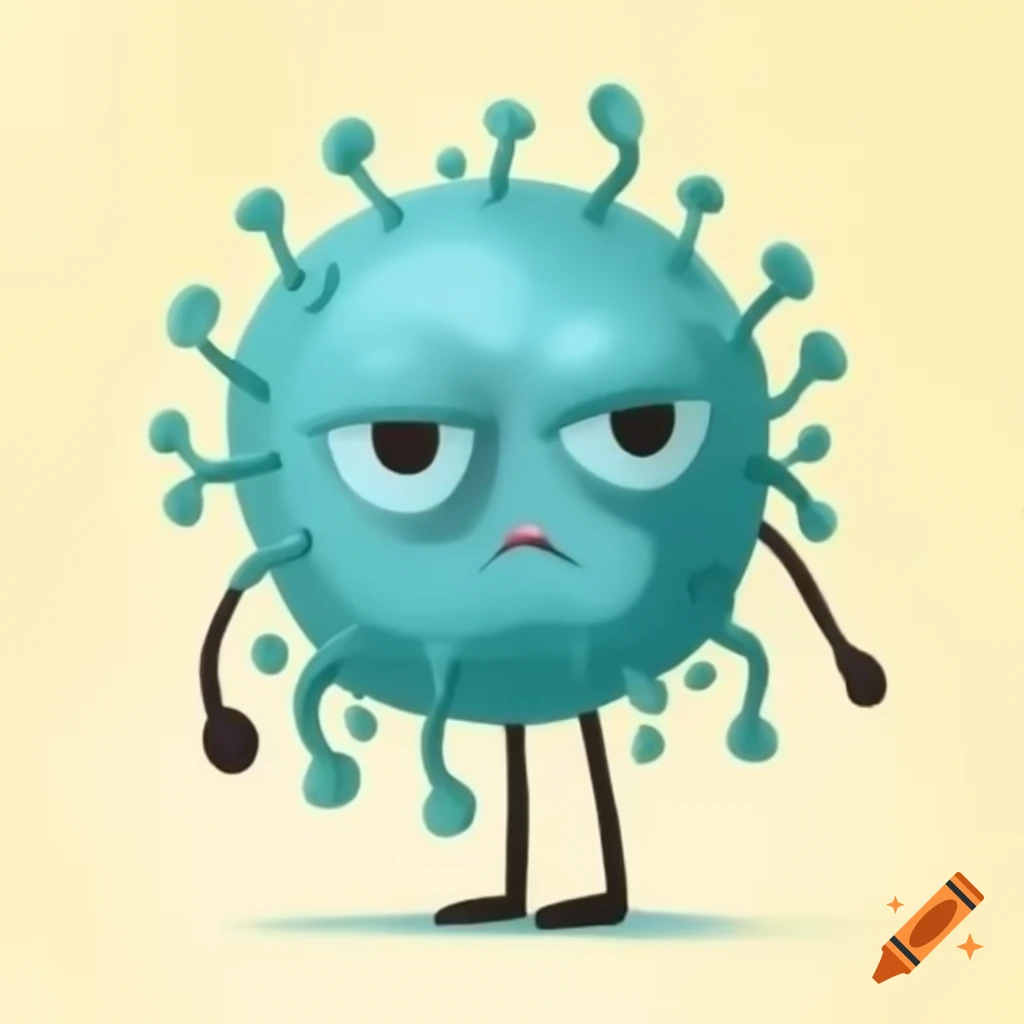 Cartoon drawing of cell nucleus with face, front and side profile, accurate representation
