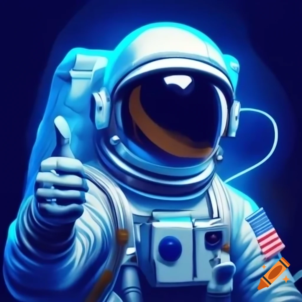 Astronaut giving a thumbs up in space