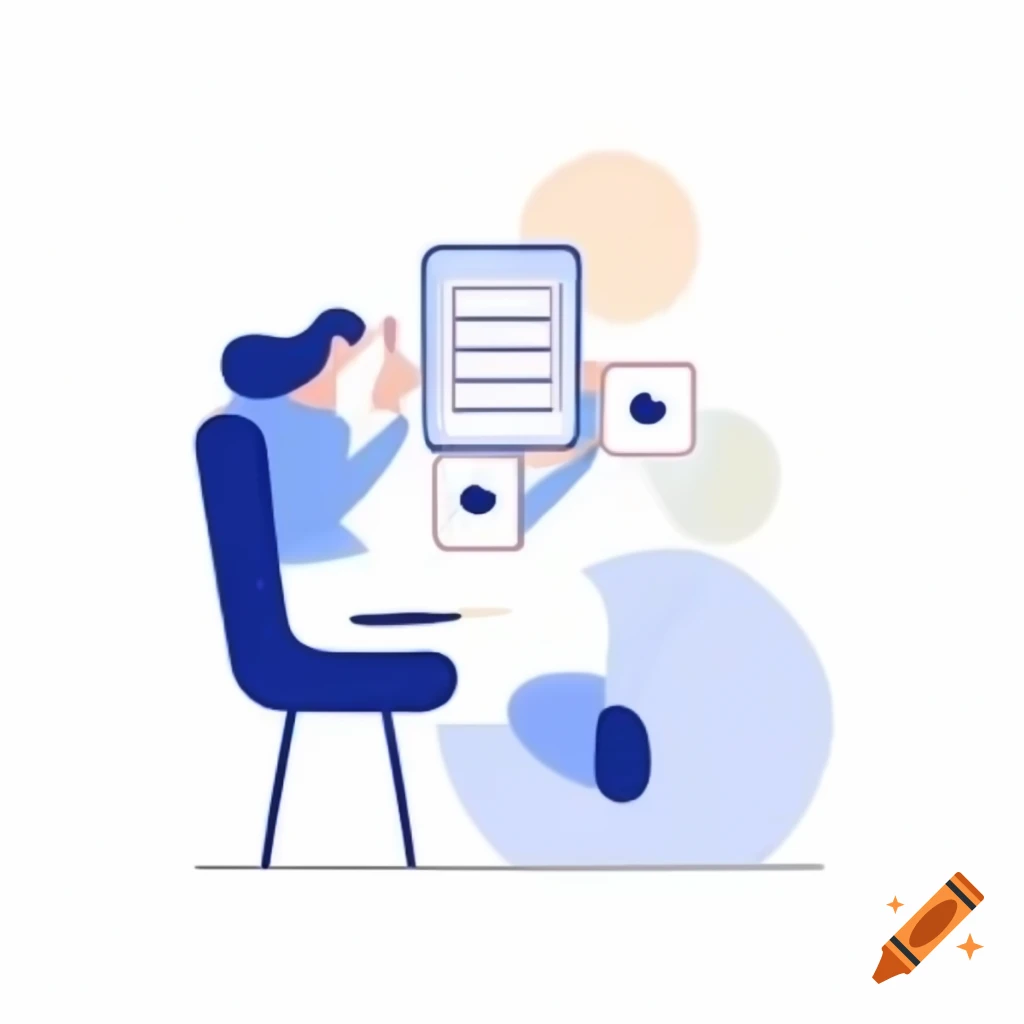 Minimalist flat illustration of a woman with an idea