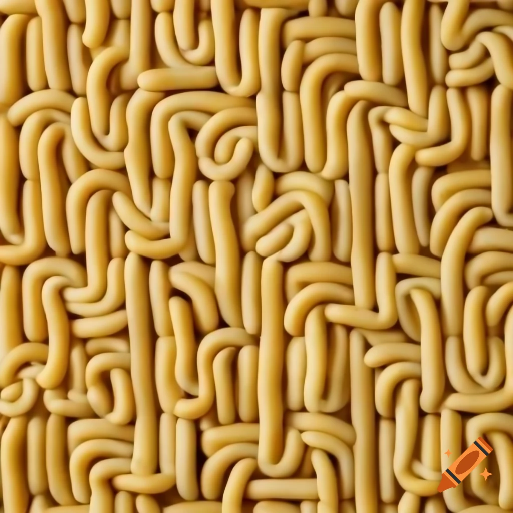 Ramen noodle arranged in a roman mosaic pattern on craiyon
