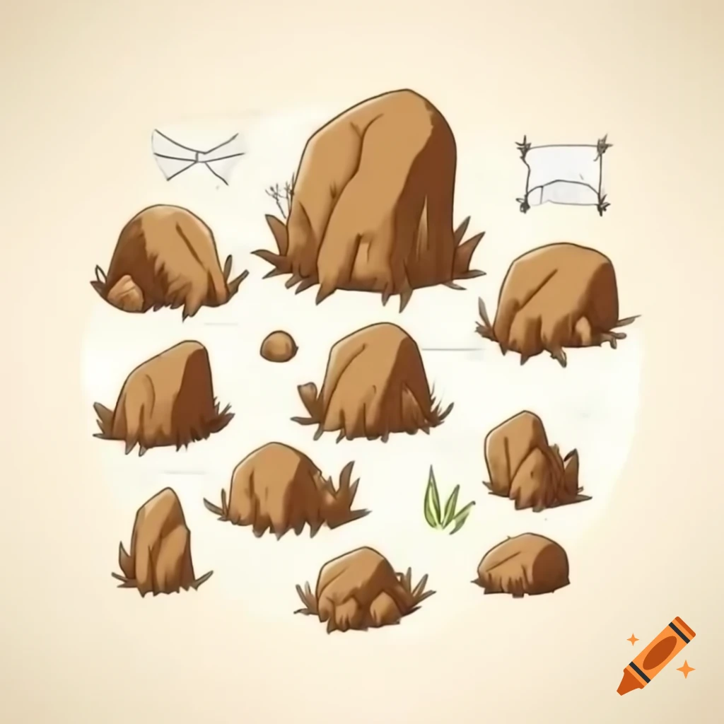 Sharp rocks illustrated on a pirate map