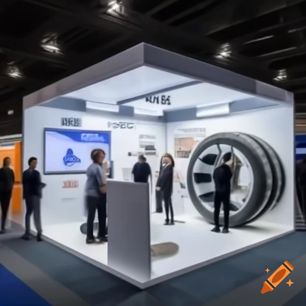 Modern exhibition booth design for a tyre company at a conference