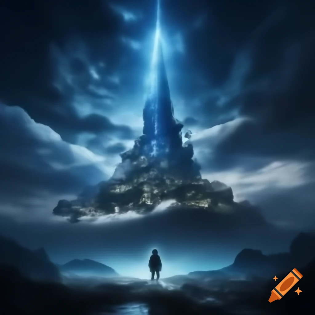 Tower reaching towards the heavens in an infinite ascent