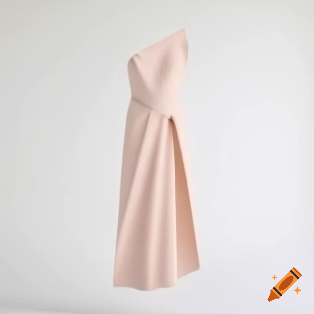 Modern minimalist dress design emphasizing simplicity and elegance with soft pastel colors