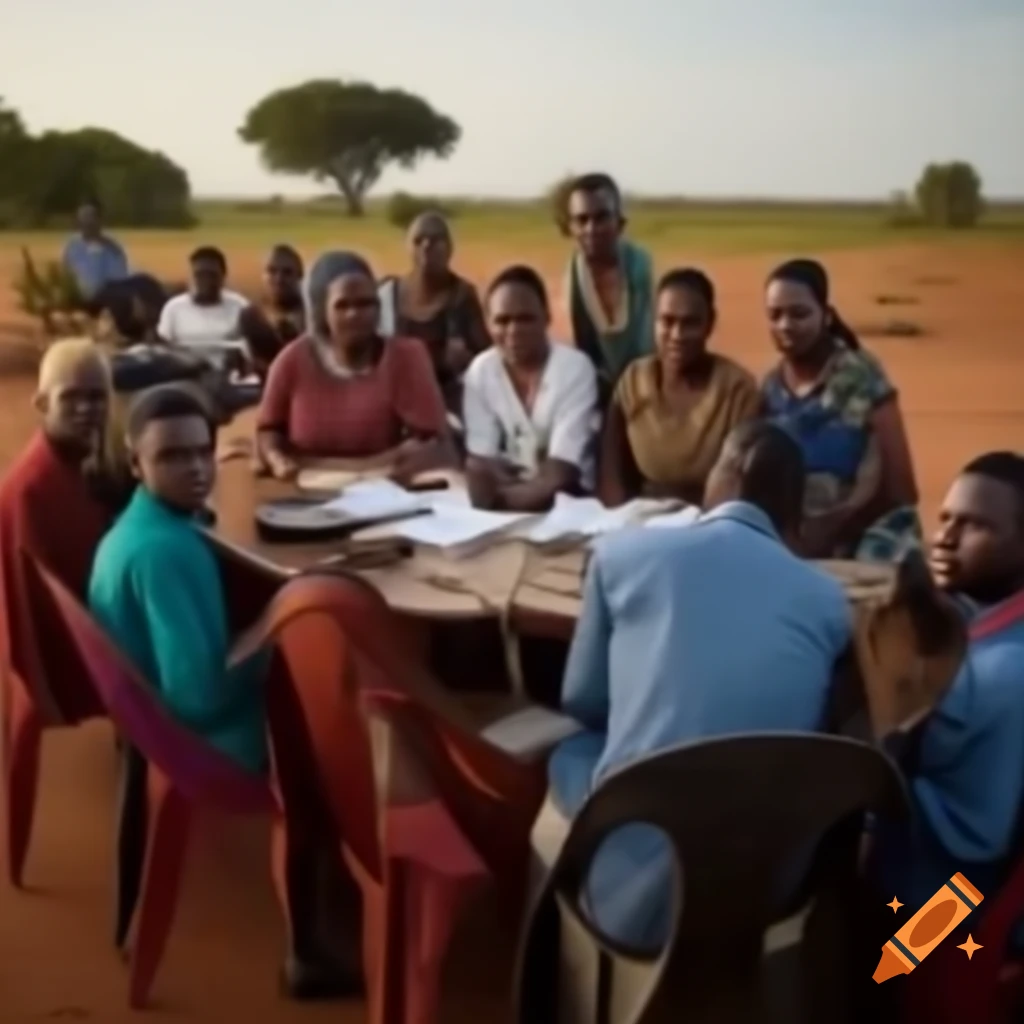 Self-help group meeting with women and men in a rural setting