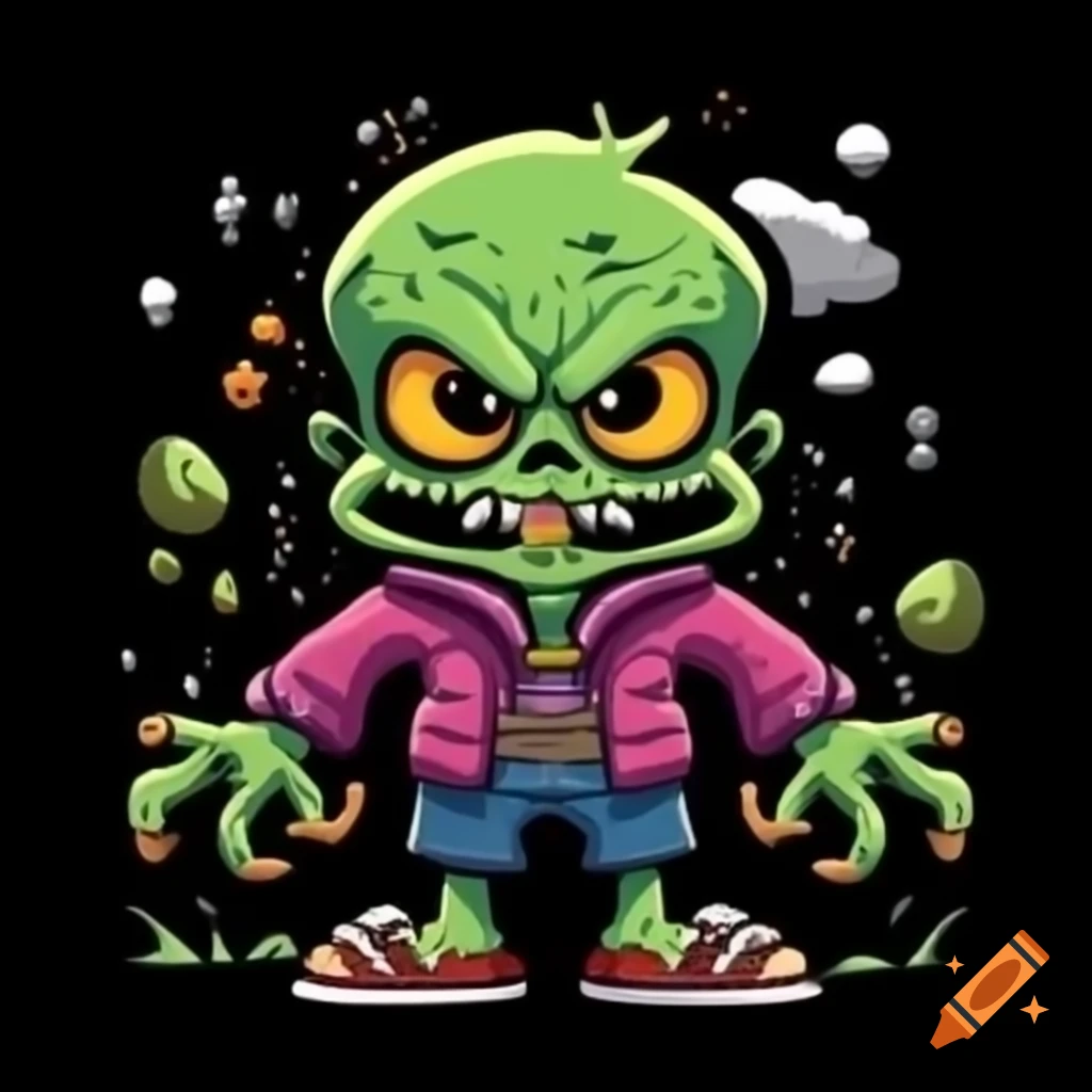 Cartoon depiction of a zombie character
