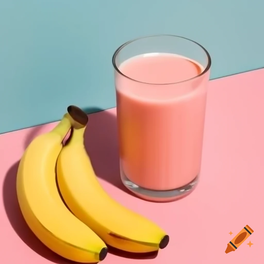 Pink banana juice in a glass