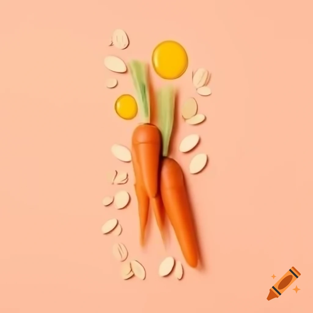 Carrots and almond oil for facial care logo design