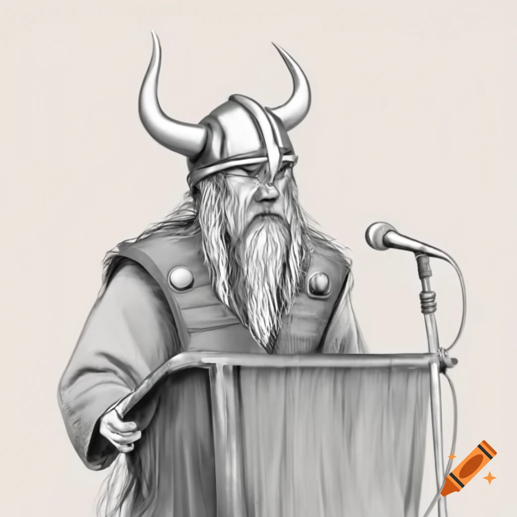 Viking leader delivering speech to his tribe