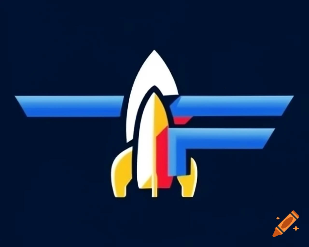 Car brand logo featuring a rocket design