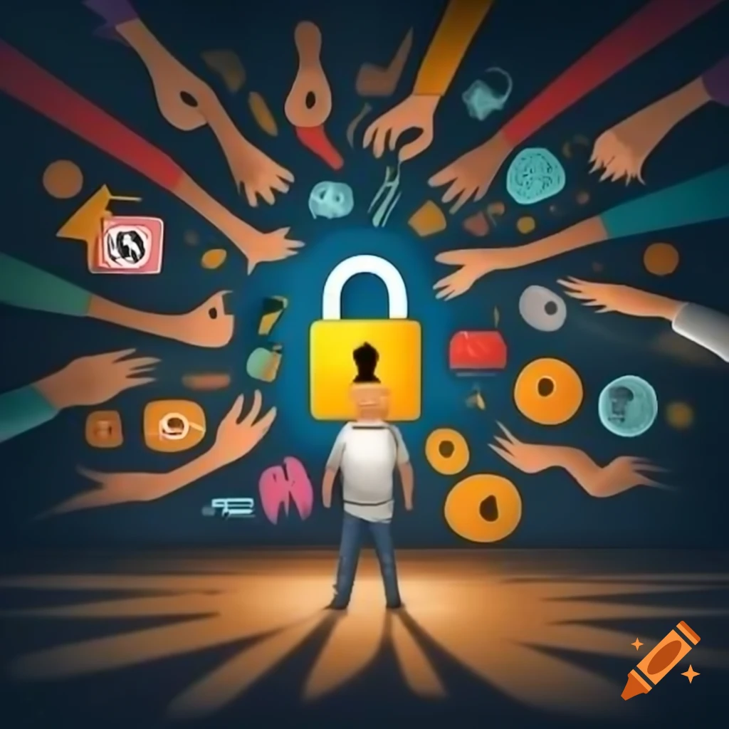 Visual representation of mental challenge involving a lock puzzle
