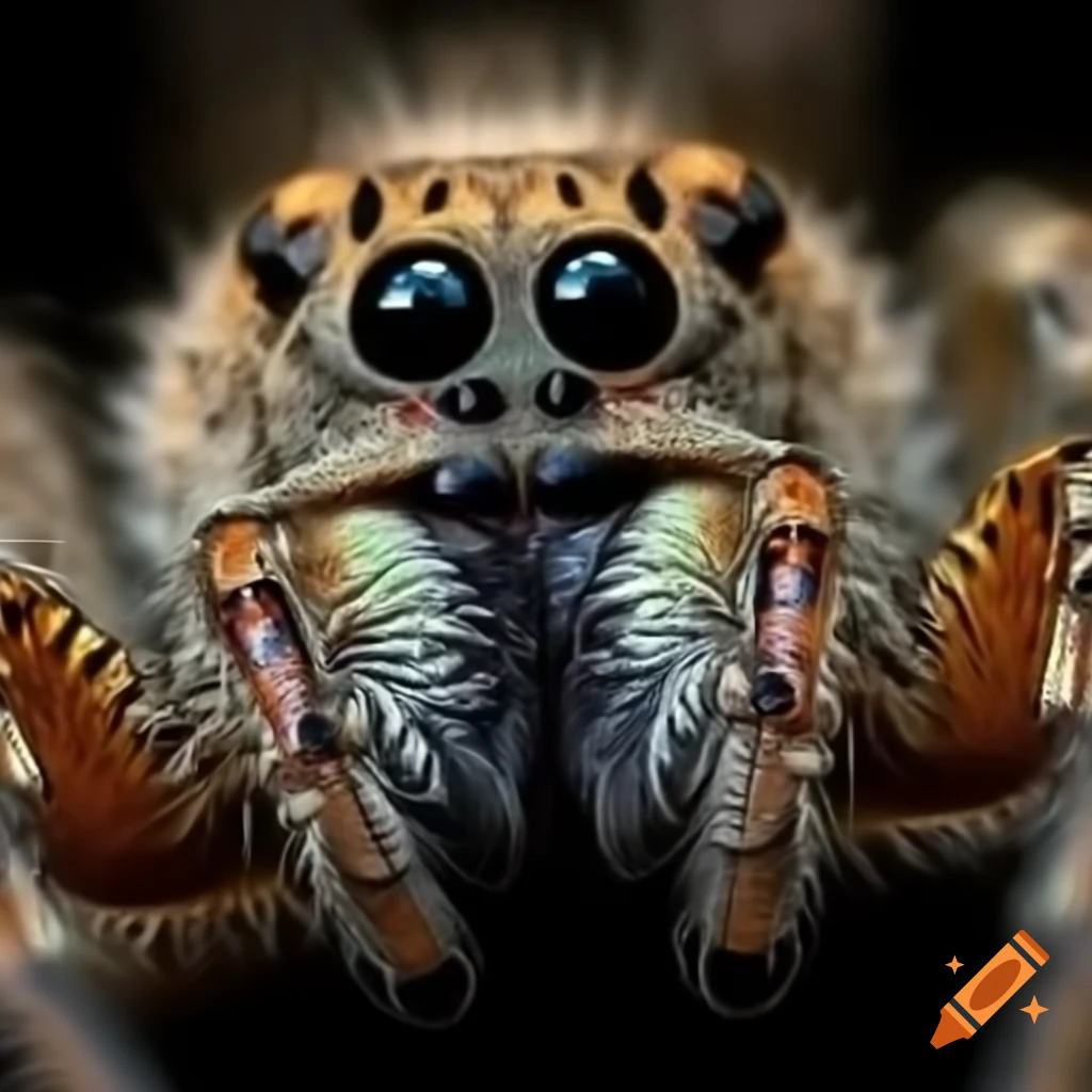 Close-up of black spider eyes with no background