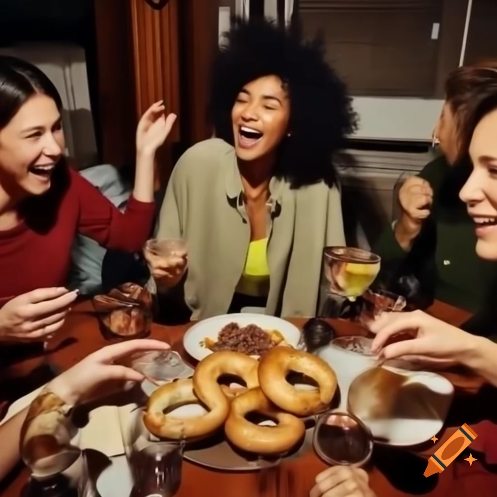 Dinner party featuring a selection of bagels