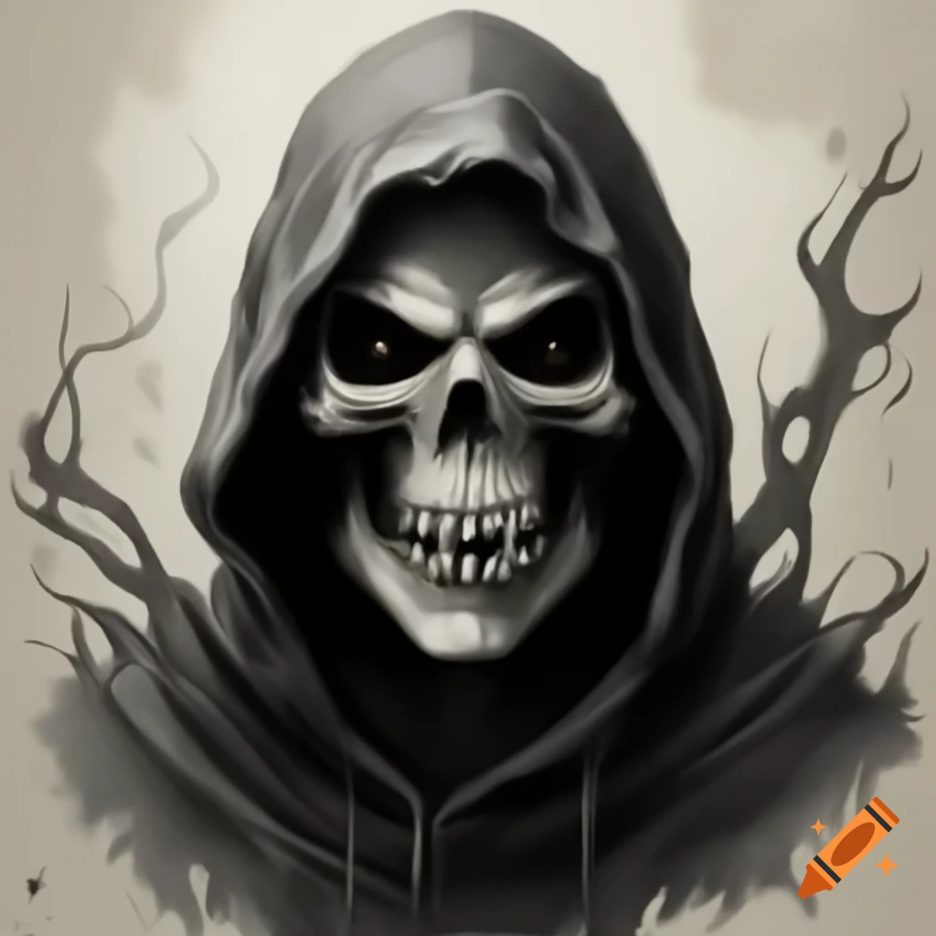 Stipple artistic depiction of a reaper
