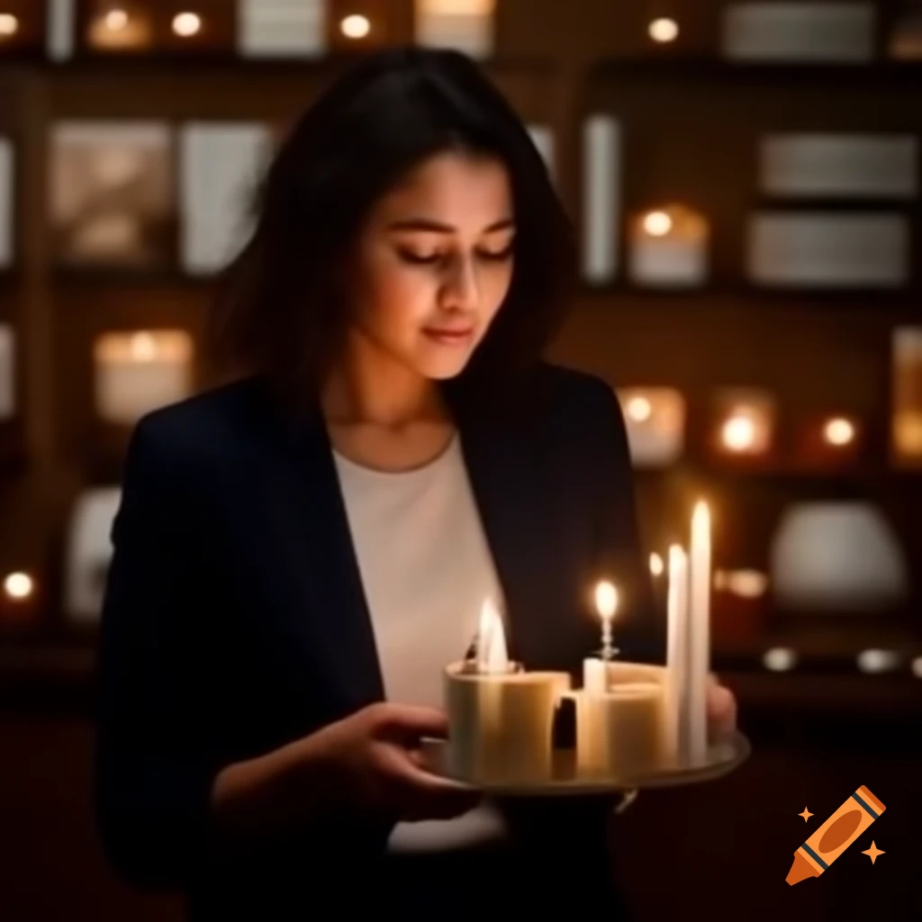 Hardworking business woman named Jan selling candles