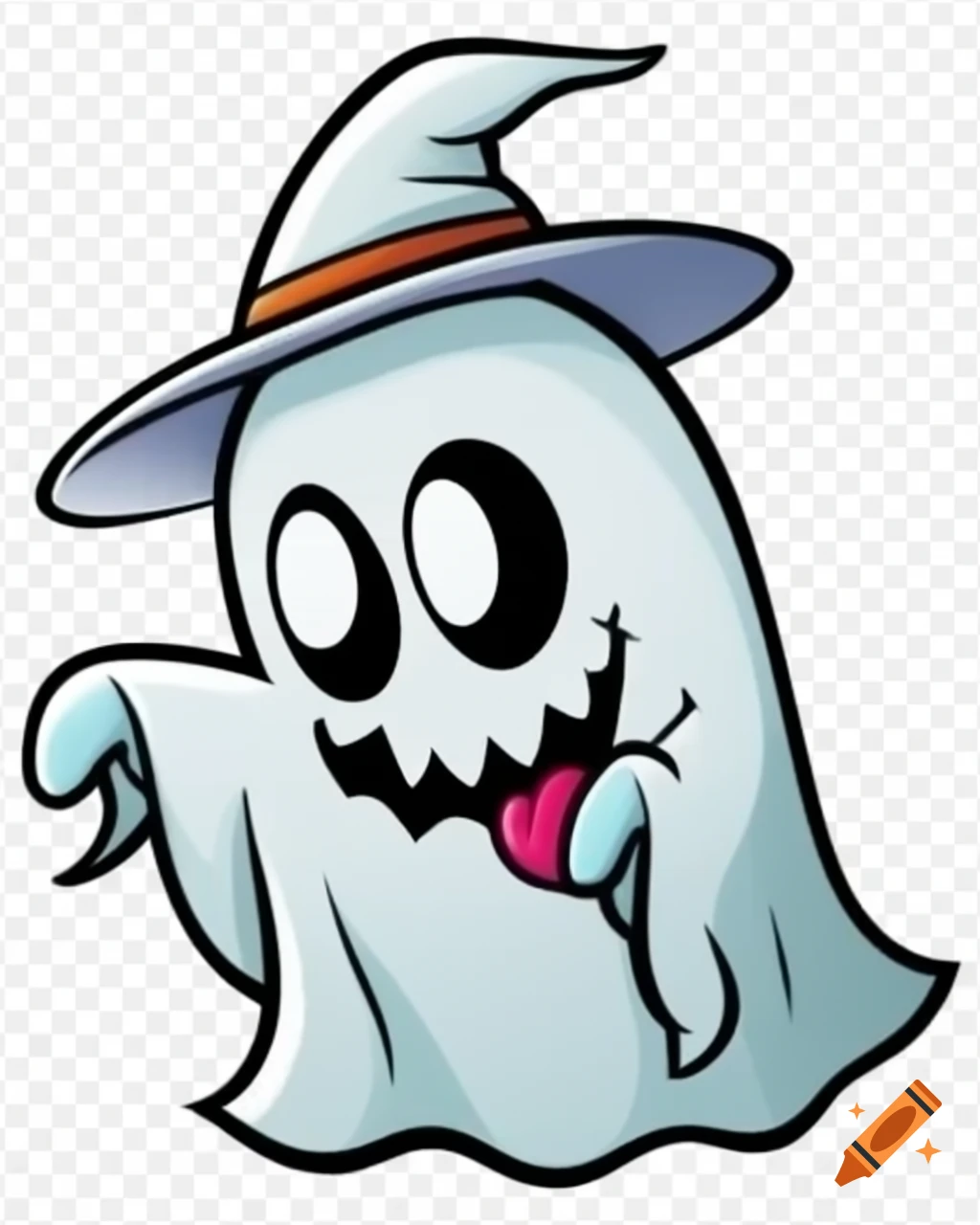 Cartoon spooky ghost illustration
