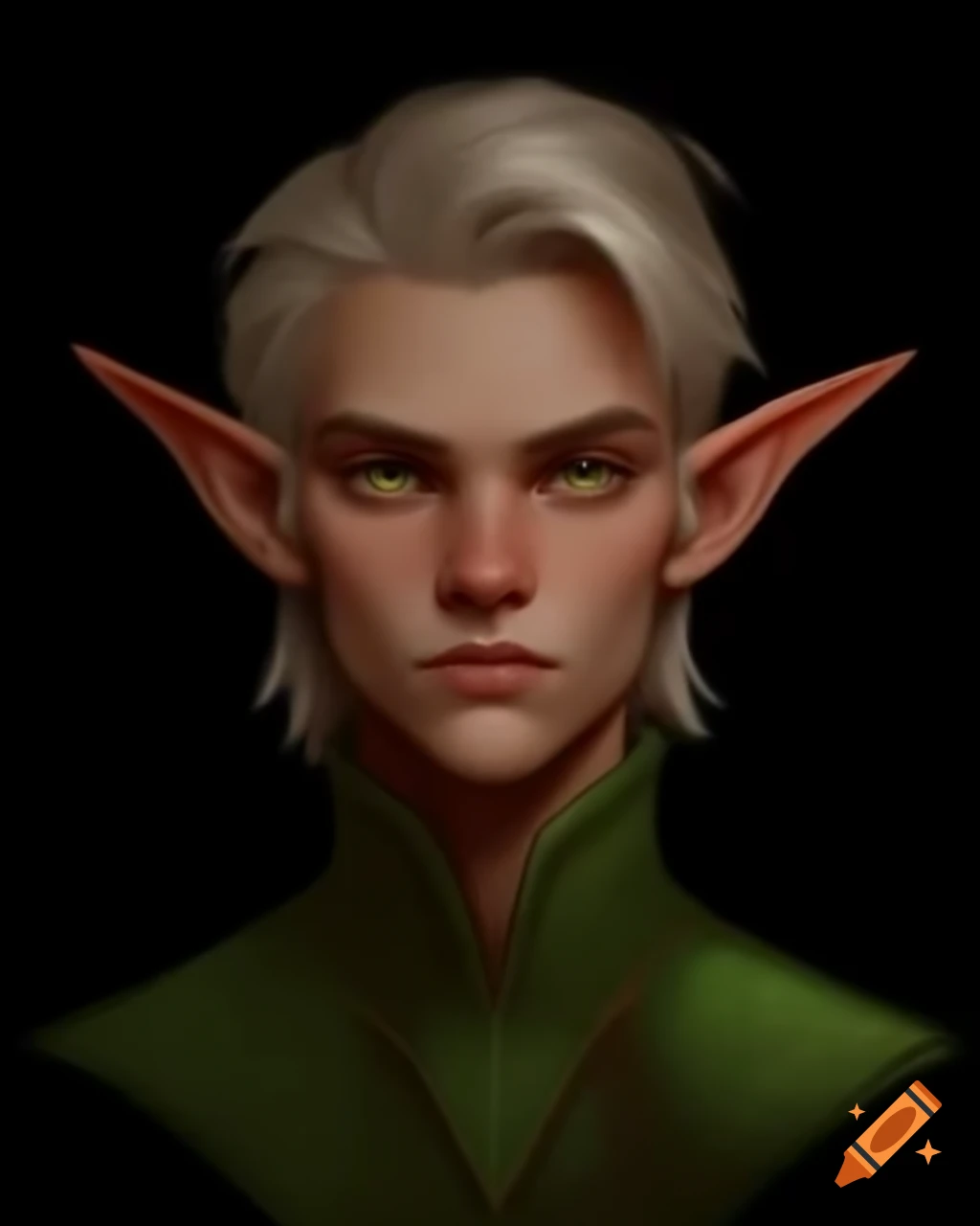 Male elf sorcerer with white hair and golden eyes casting a spell on
