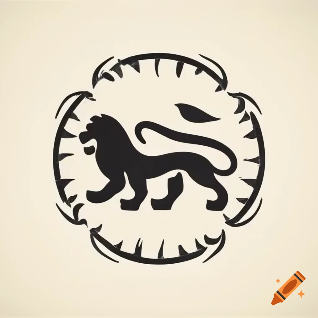 Old Slavic lion logo design