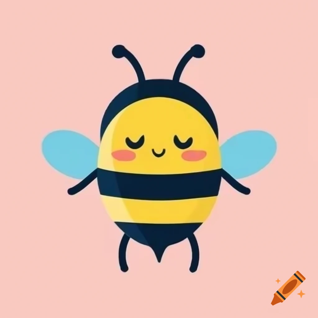 Minimalist bee mascot design